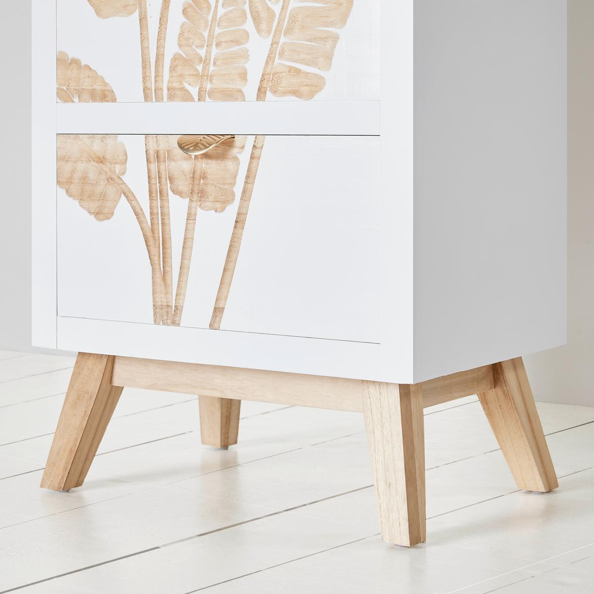 Comodă LEAFS - alb/culoare natur, Lifestyle, lemn/material pe bază de lemn (45/109/30cm) - Premium Living