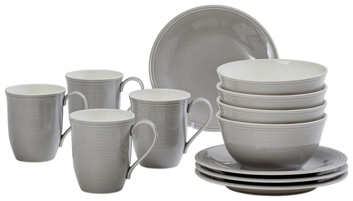 SERWIS ŚNIADANIOWY COLOR LOOP STONE - szary, Lifestyle, ceramika (29/24/23cm) - like.Villeroy & Boch