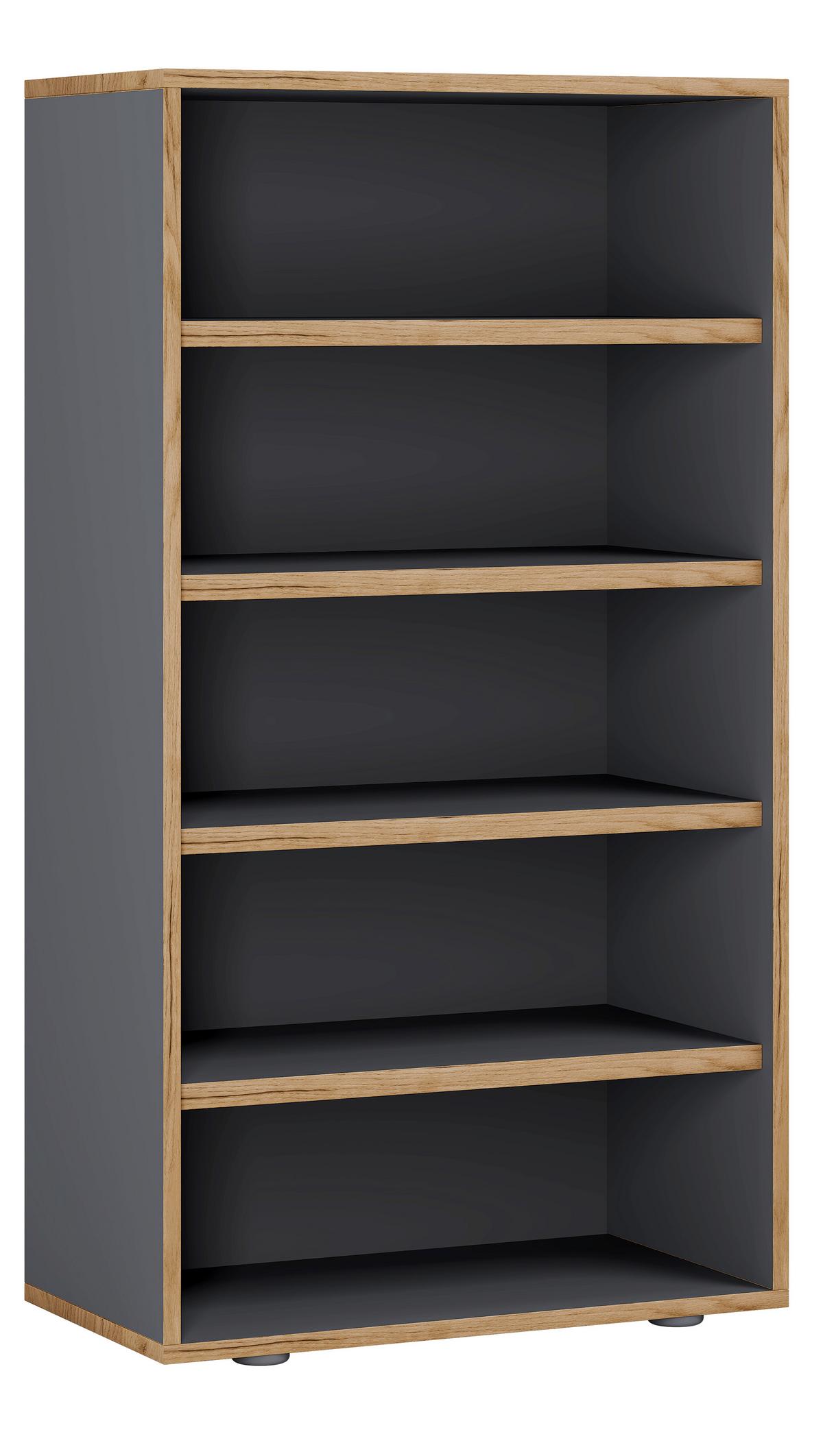 Regal Za Čevlje Salia, Antracit, Barva Hrasta - črna/medeni hrast, Design, umetna masa/leseni material (60/110/33cm) - MID.YOU