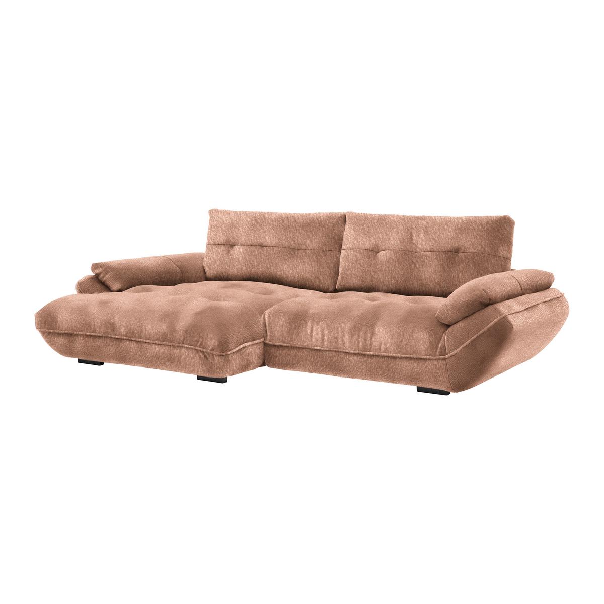 Wohnlandschaft Vivo Altrosa - Altrosa/Schwarz, MODERN, Kunststoff/Textil (179/63/317cm) - Premium Living