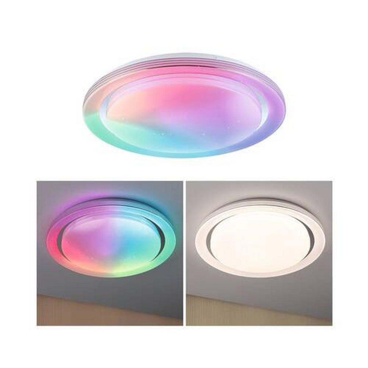 Deckenleuchte Rainbow Weiß/Chromfarben max. 38,5 W - Chromfarben/Weiß, Basics, Kunststoff/Metall (48,5/7,5cm) - Paulmann