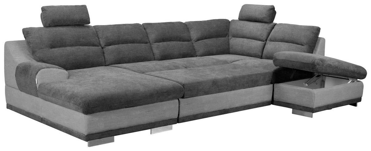 Sarokkanapé Seaside C359784 - világosszürke/szürke, Konventionell, textil (334/88/108/218cm) - Mömax