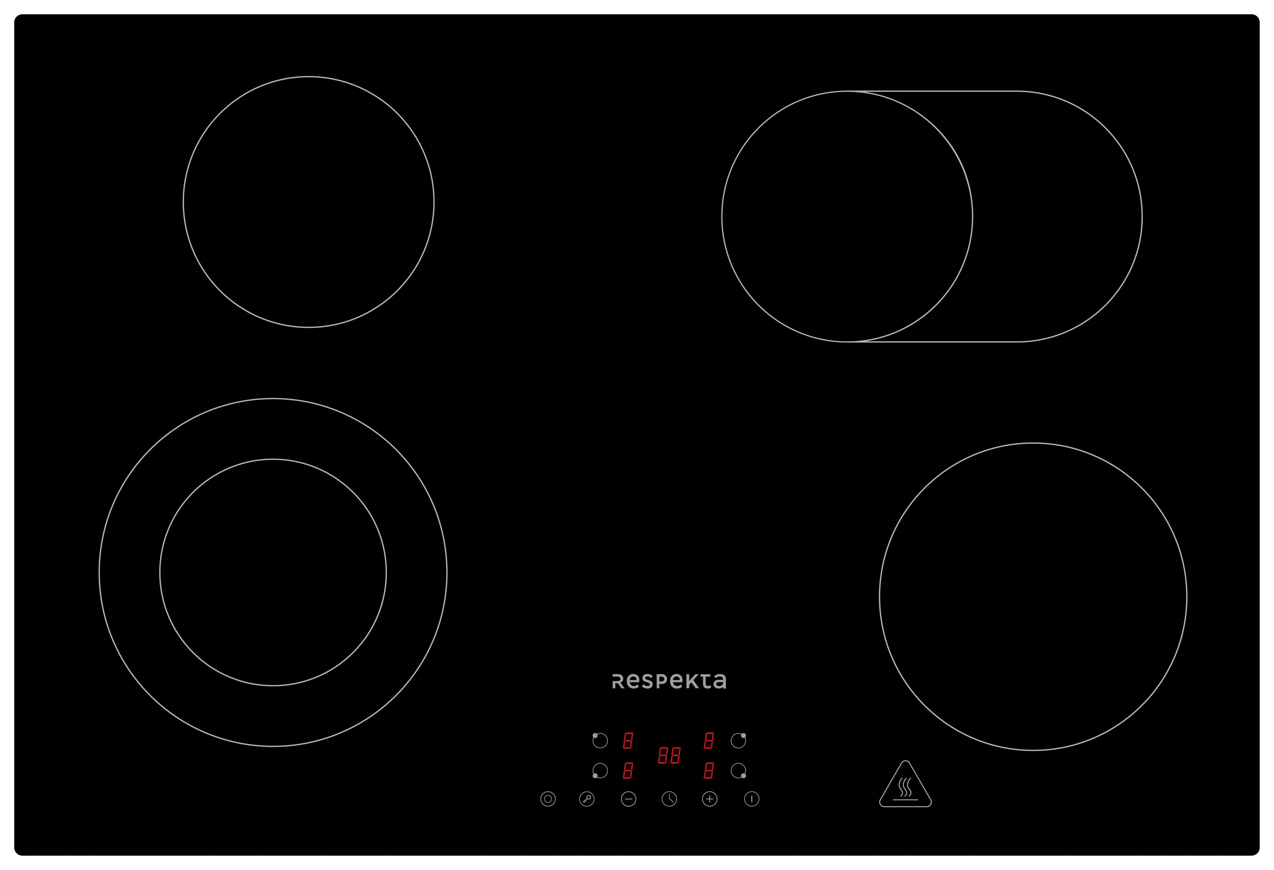 Backofenset ASET7007700 ca. 59,5/59,5/56,5 cm Schwarz - Schwarz, Trend, Glas/Metall (59,5/59,5/56,5cm) - Respekta