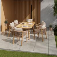 Gartentischgruppe Simba Akaziefarben, 7-teilig - Akaziefarben, Natur, Holz (100/200/77cm) - Mömax