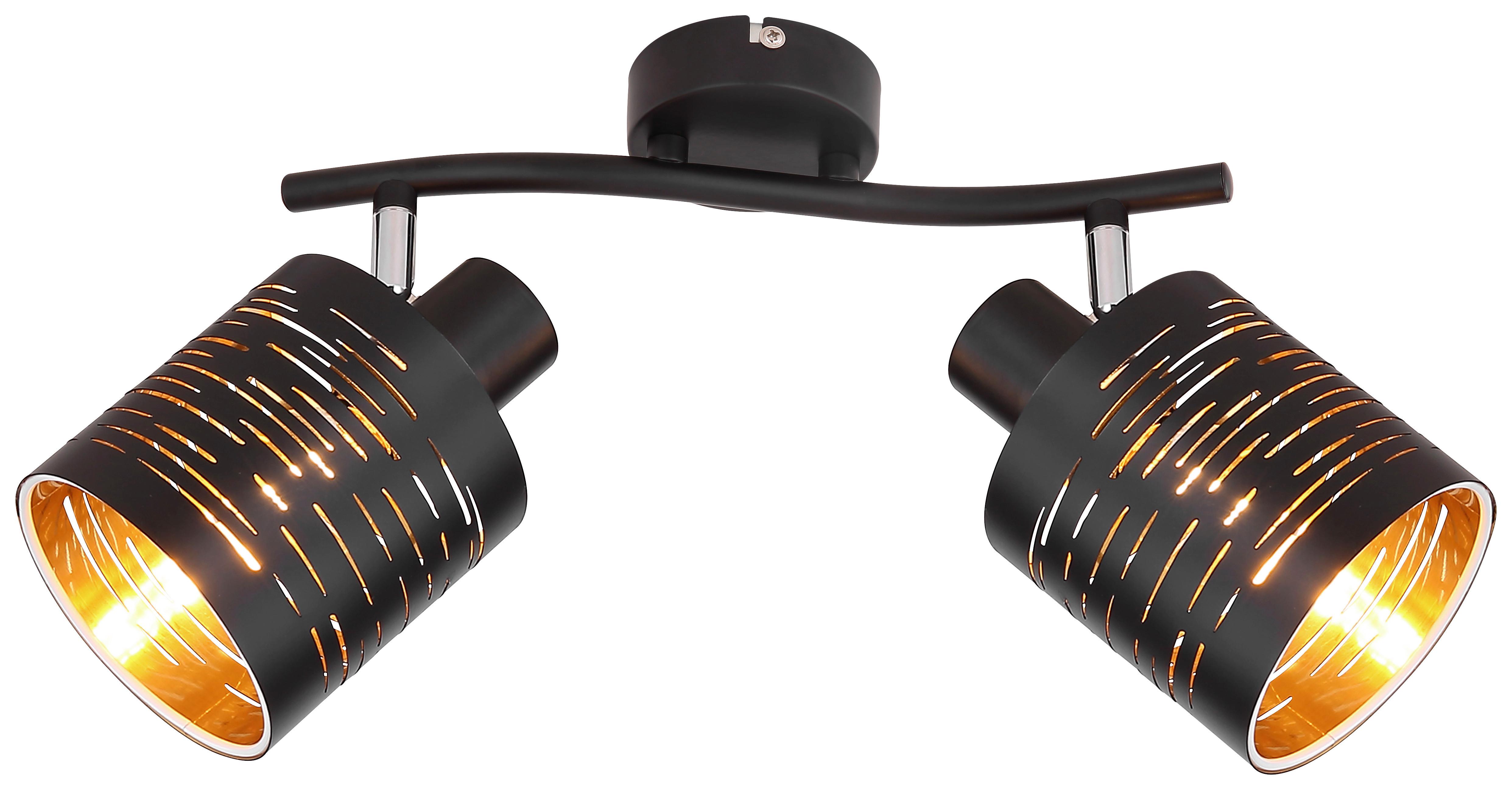 Strahler Tunno in Schwarz max. 15 Watt - Goldfarben/Schwarz, Design, Kunststoff/Metall (29,6/10/16cm) - Globo