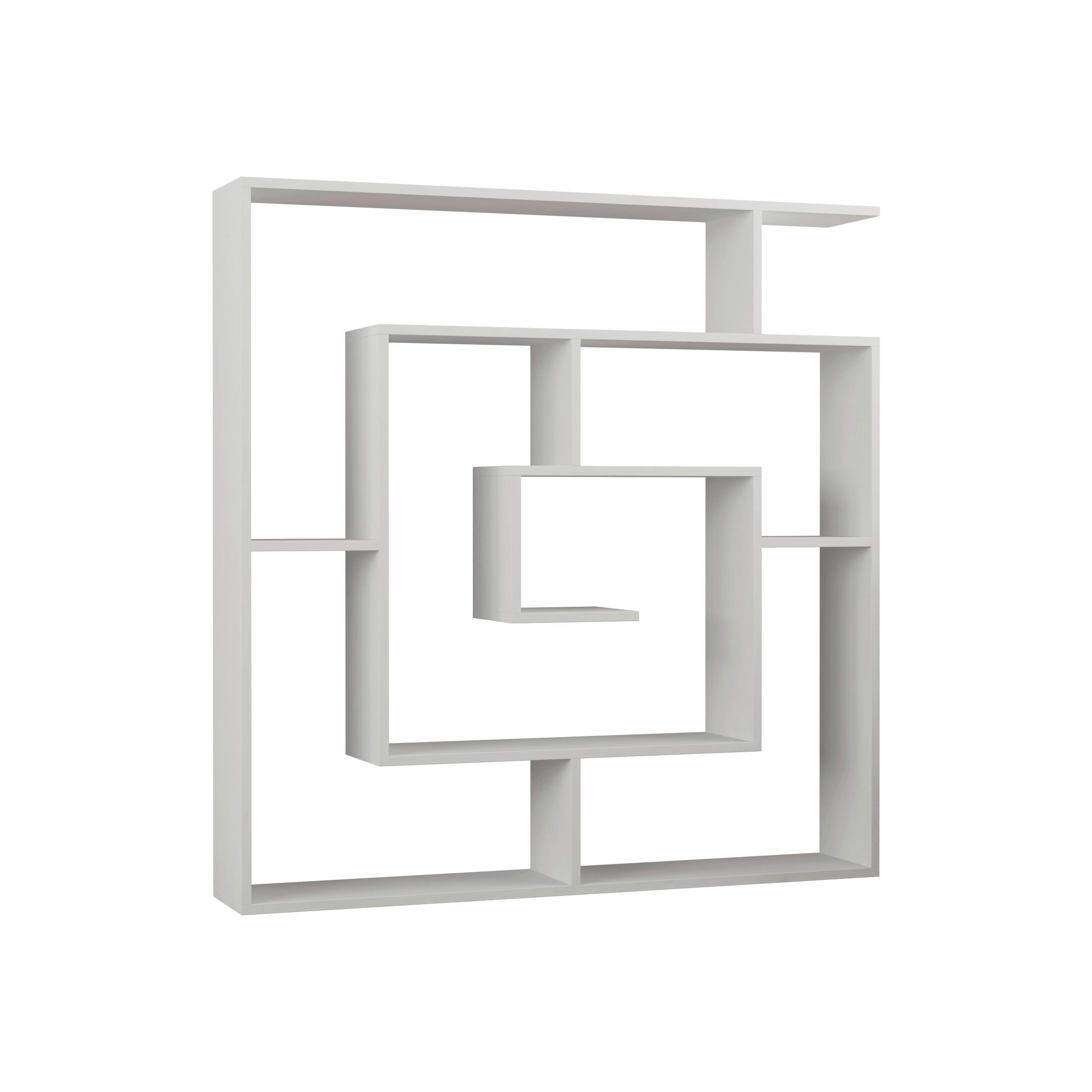 BÜCHERWAND LABIRENT BOOKCASE - Weiss, Design, Holzwerkstoff (125/129/22cm) - Livetastic