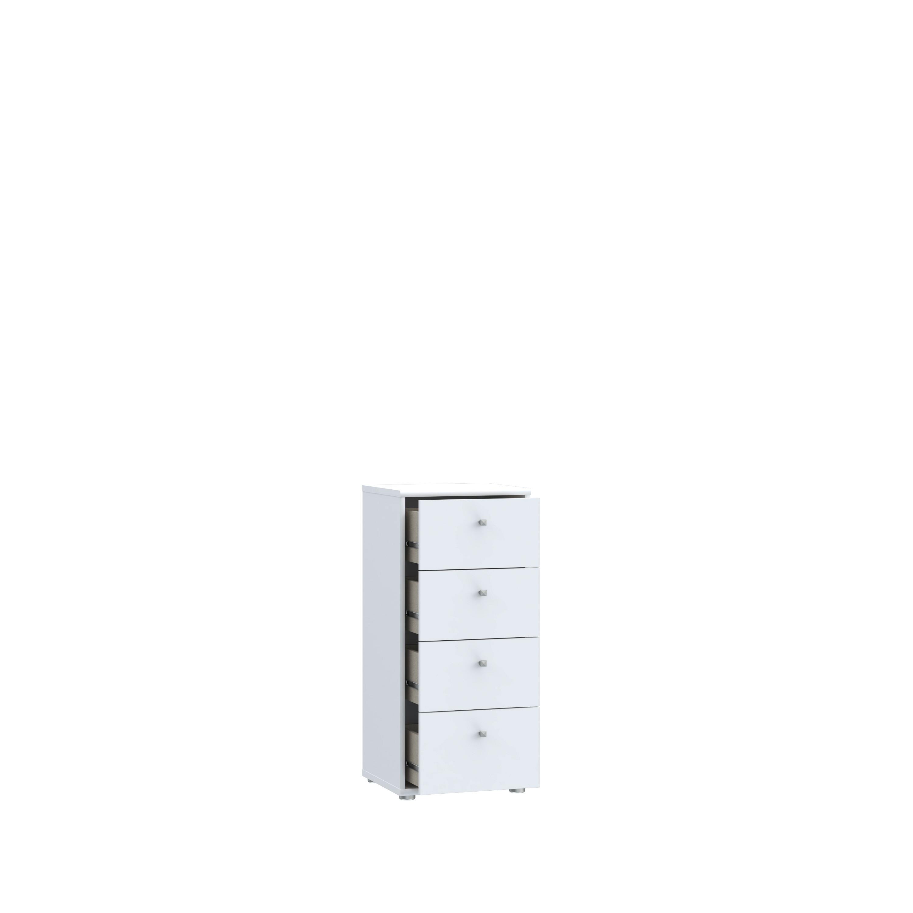 Komoda Tempra 2 - bijela/boje aluminija, Konvencionalno, drvni materijal/plastika (38,6/85,5/34,8cm) - Based