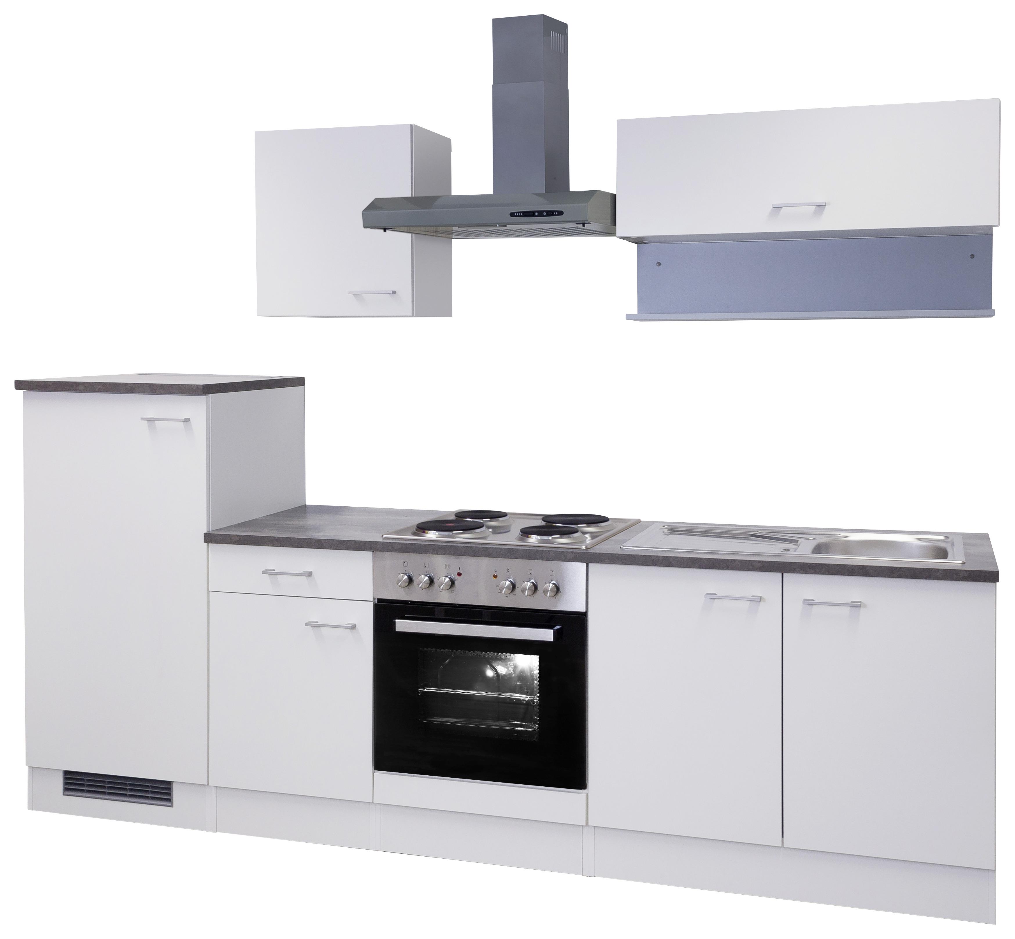 Blok Kuhinja S Aparatima Lucca 270 Cm - sivo-smeđa/bijela, Konvencionalno, drvni materijal/plastika (270cm) - MID.YOU