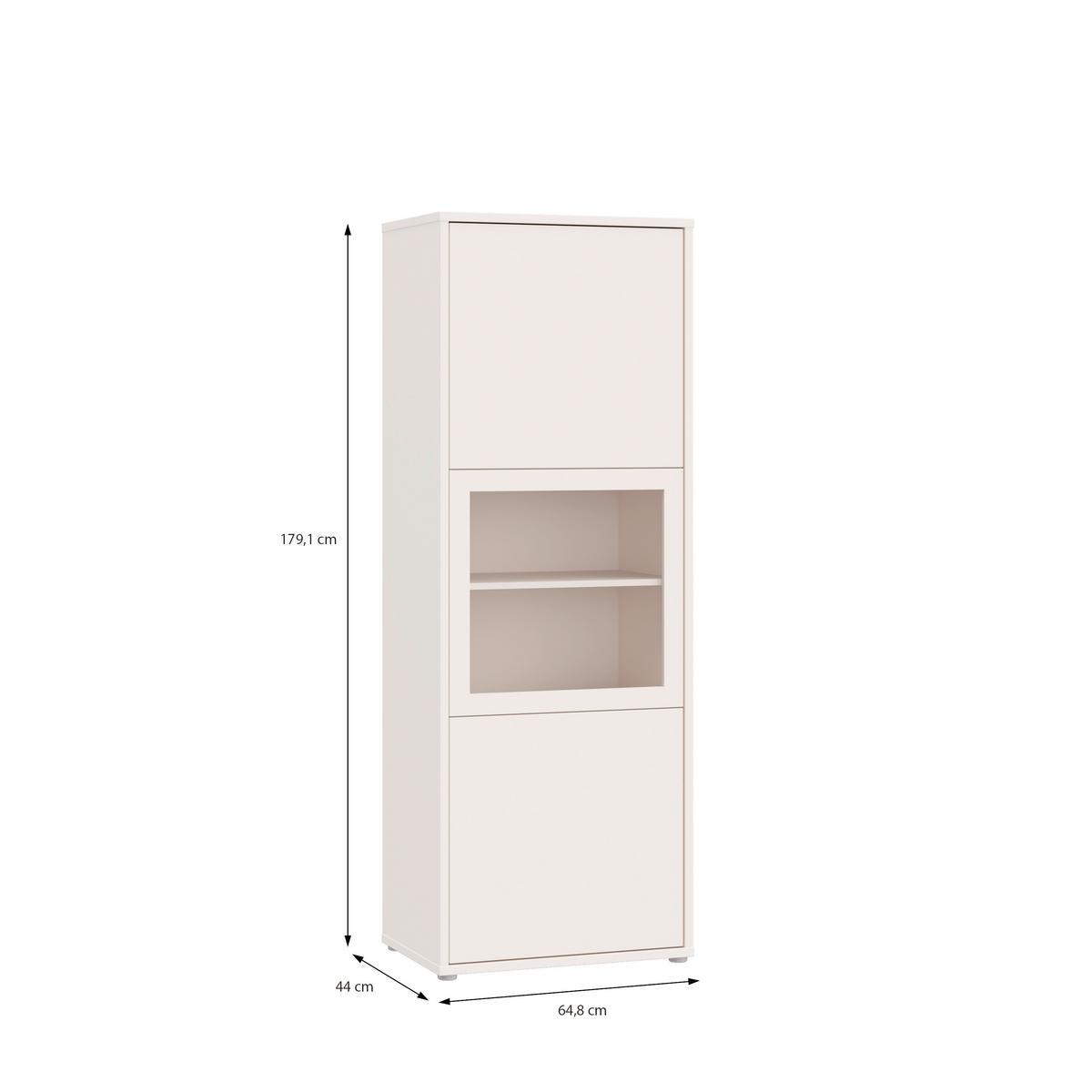 Vitrina Alice, Peščena Barva - siva/peščene barve, Moderno, umetna masa/steklo (64,8/179,1/44cm) - Carryhome