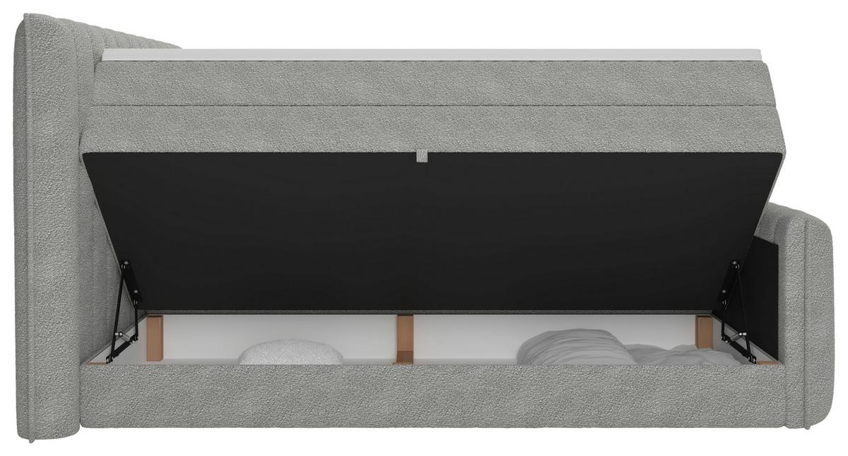 PAT BOXSPRING LINA - gri, Konventionell, plastic/lemn (200/220cm) - Premium Living