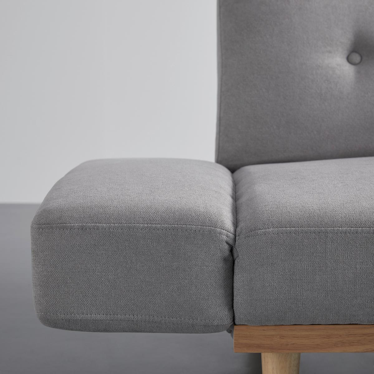 Schlafsofa Felicia Hellgrau Webstoff - Hellgrau/Naturfarben, MODERN, Holz/Textil (169/71/79cm) - Bessagi Home