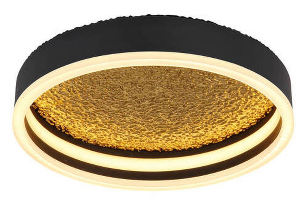 Stropna Led-svetilka Hedi, S Sijalko - zlate barve/črna, Design, kovina/umetna masa (30/7,5cm) - Globo