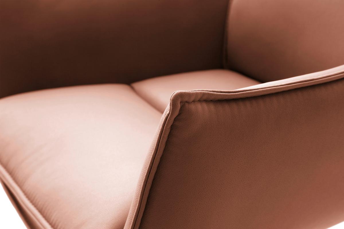 KRZESŁO Z PODŁOKIETNIKAMI HOUSTON - kolor rdzawy/czarny, Design, metal/tkanina (60/90/65cm) - Novel