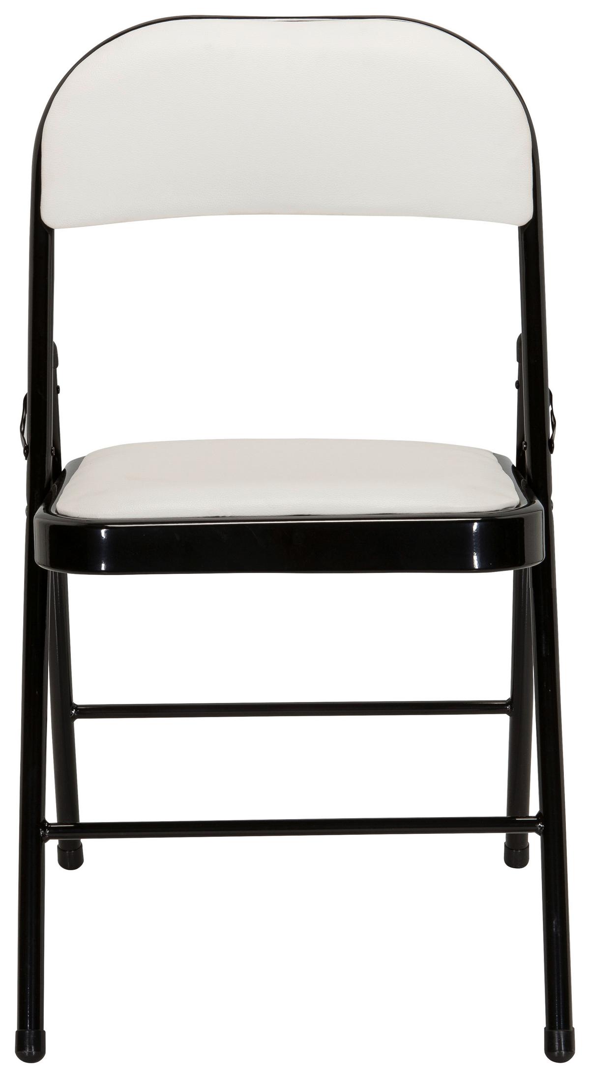 Zložljiv Stol Tudela Pu, Bela - črna/bela, Basics, kovina/tekstil (44/80/49cm) - MID.YOU