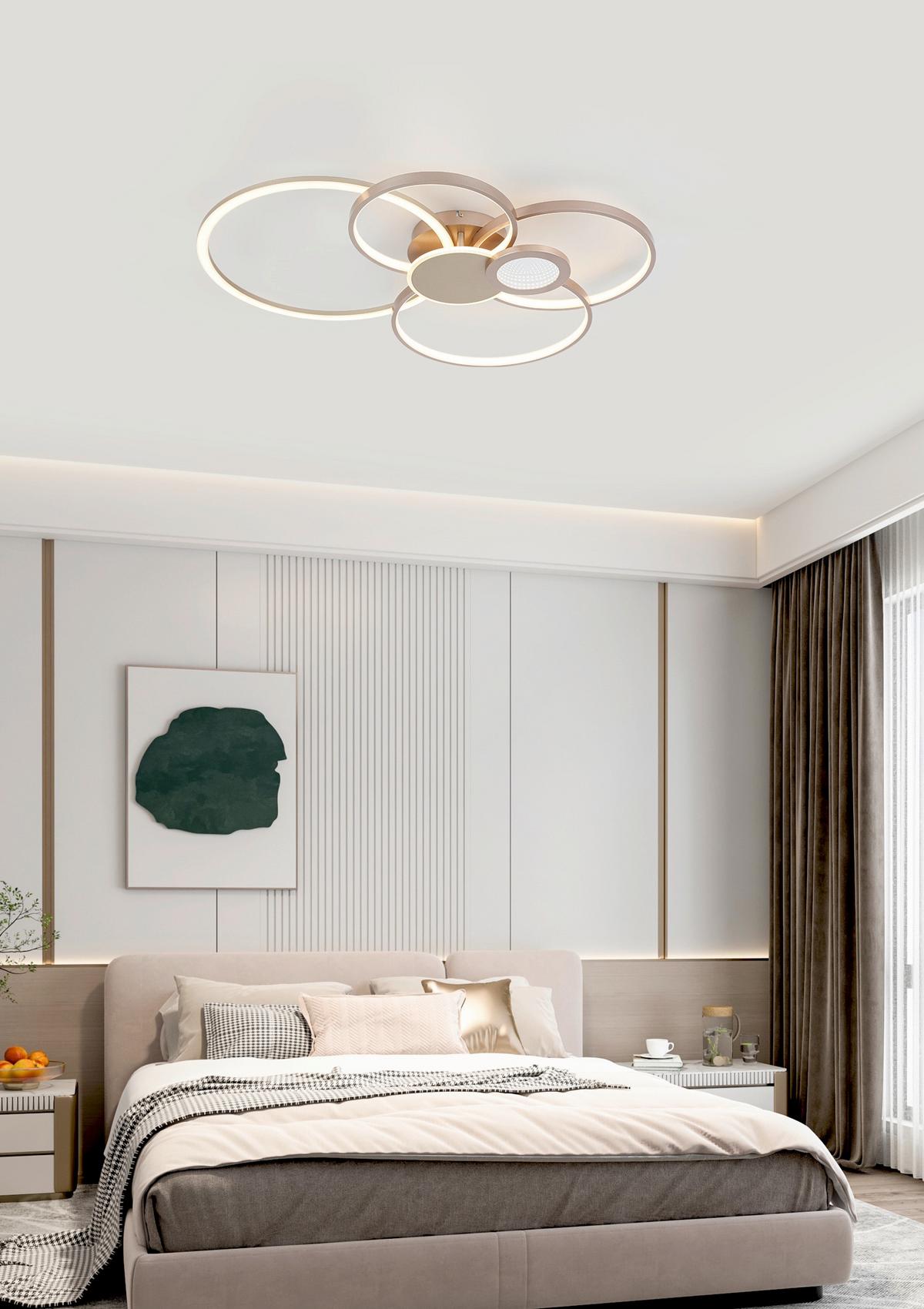 Plafonieră cu LED Genial - cappuccino/șampanie, Modern, plastic/metal (60/80/10,5cm) - Mömax