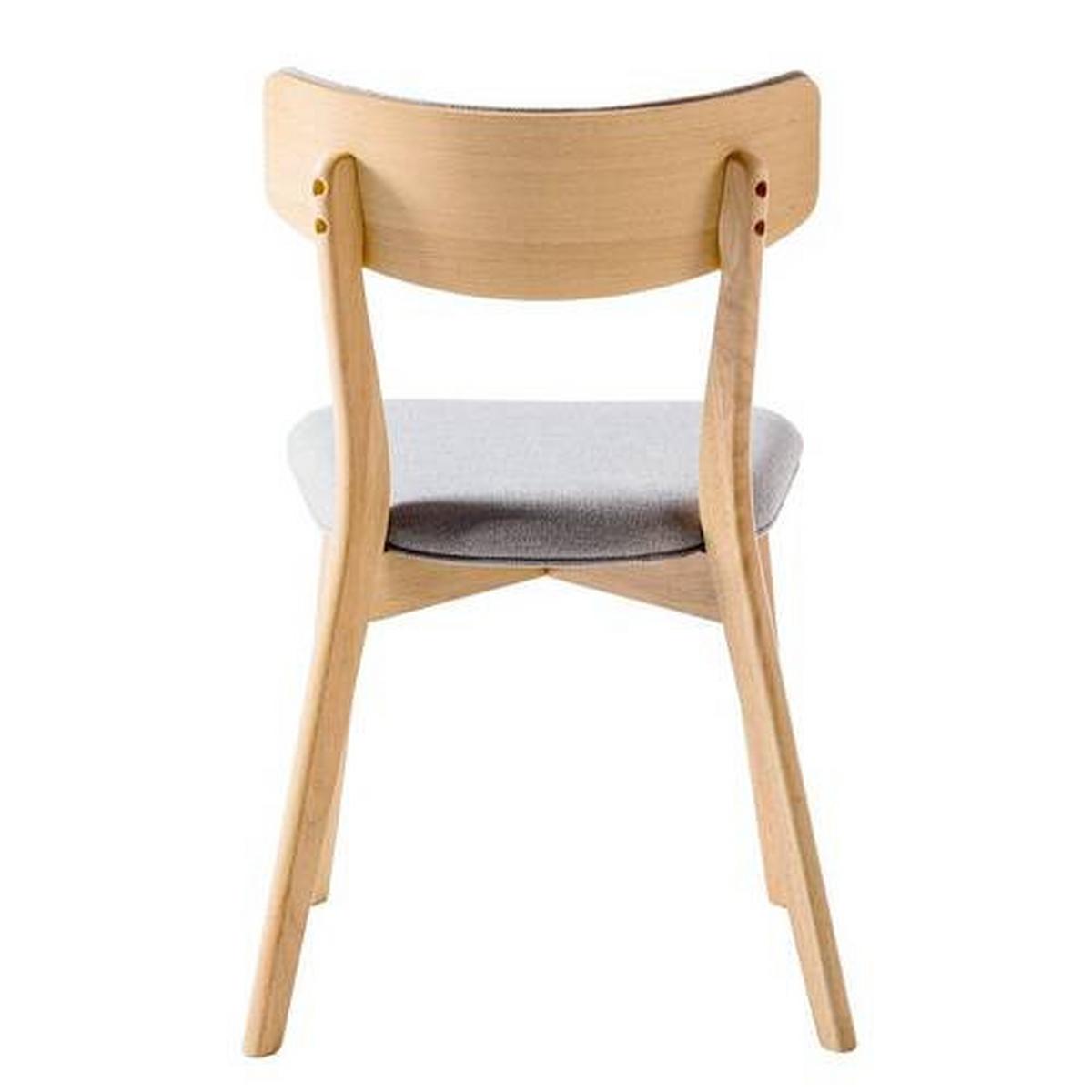 KRZESŁO COLSON - kolor naturalny/jasnoszary, Modern, drewno/tkanina (49.5/80/49.5cm) - home24