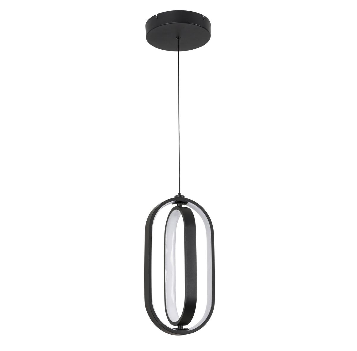 LAMPA WISZĄCA LED NIMA - czarny, Design, tworzywo sztuczne/metal (21/200cm) - Novel