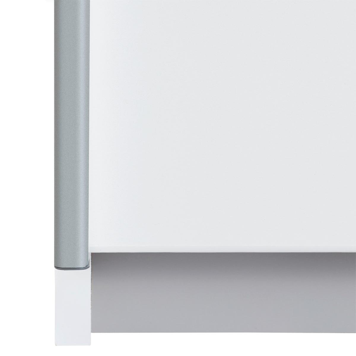 Dulap cu uși glisante BENSHEIM 361/230 - alb/gri închis, Modern, sticlă/material pe bază de lemn (361/230/62cm) - James Wood