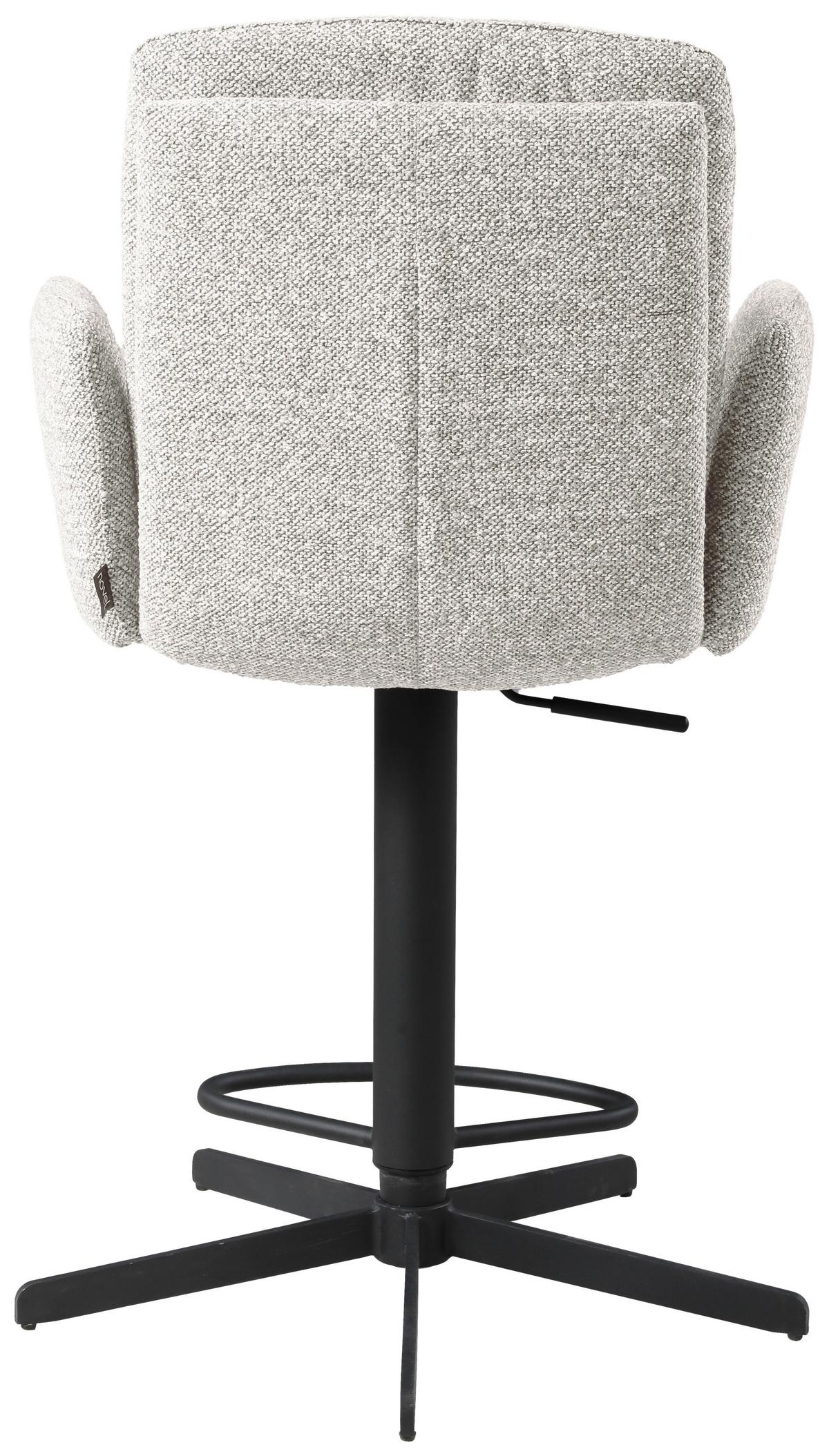 STOŁEK BAROWY FUNNY -EXKLUSIV- - beżowy/czarny, Design, metal/tkanina (55/92-117/54cm) - Novel