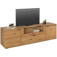 TV-Element in Wildeiche - Wildeiche/Schwarz, Modern, Glas/Holz (195/56/50cm) - Premium Living
