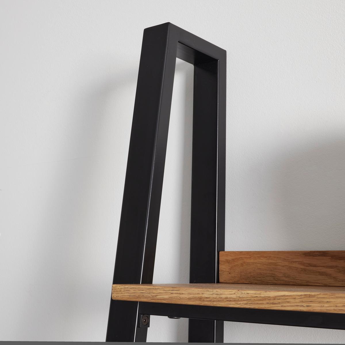 Állópolc Juno - tölgyfa színű/fekete, Modern, fa/fém (90/200/40cm) - Bessagi Home
