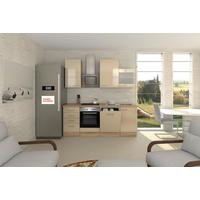 Kuhinjski Blok Z Aparati Nepal, Kašmir, Barva Hrasta - barve nerjavečega jekla/kašmir, Moderno, kovina/steklo (220cm) - FlexWell