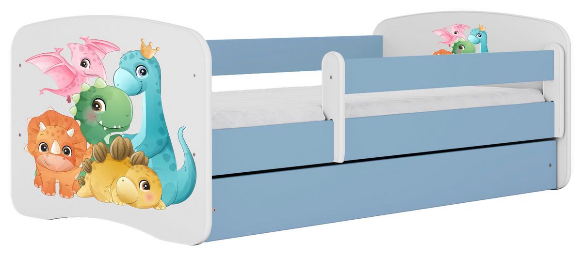 Otroška Postelja Babydreams, Bela, Modra, 80x160cm - modra/bela, Moderno, tekstil/leseni material (80/160cm) - MID.YOU