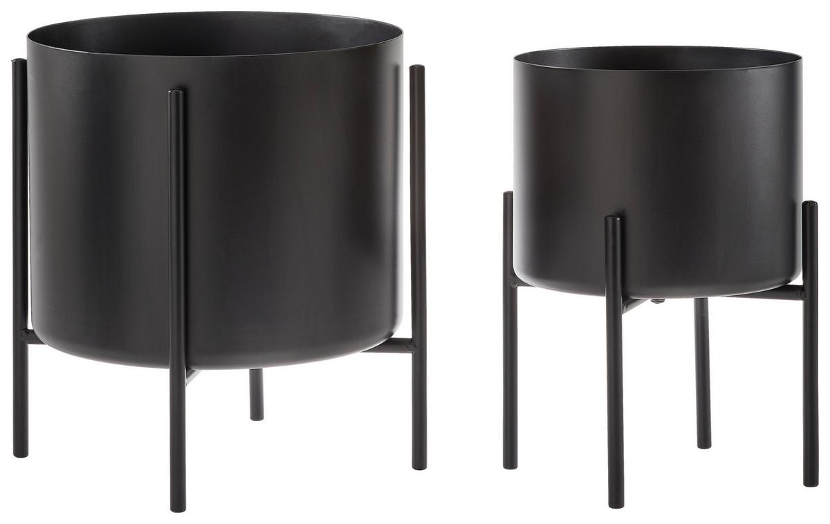 DONICA FLP-102 SET OF 2 - czarny, Basics, metal (26,5/28,5cm) - Ambia Home