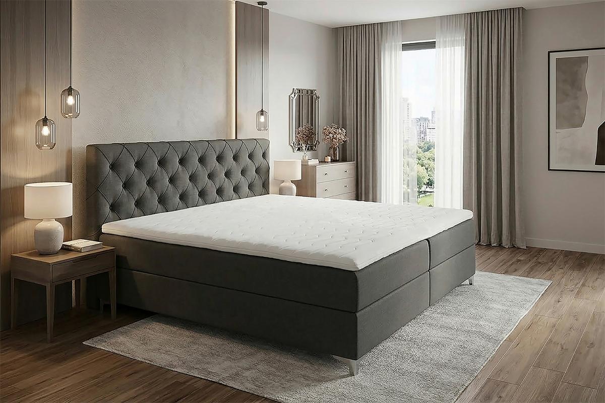 Box Ágy Butterfly - szürke tölgy, Modern, műanyag/faalapú anyag (160/200cm)