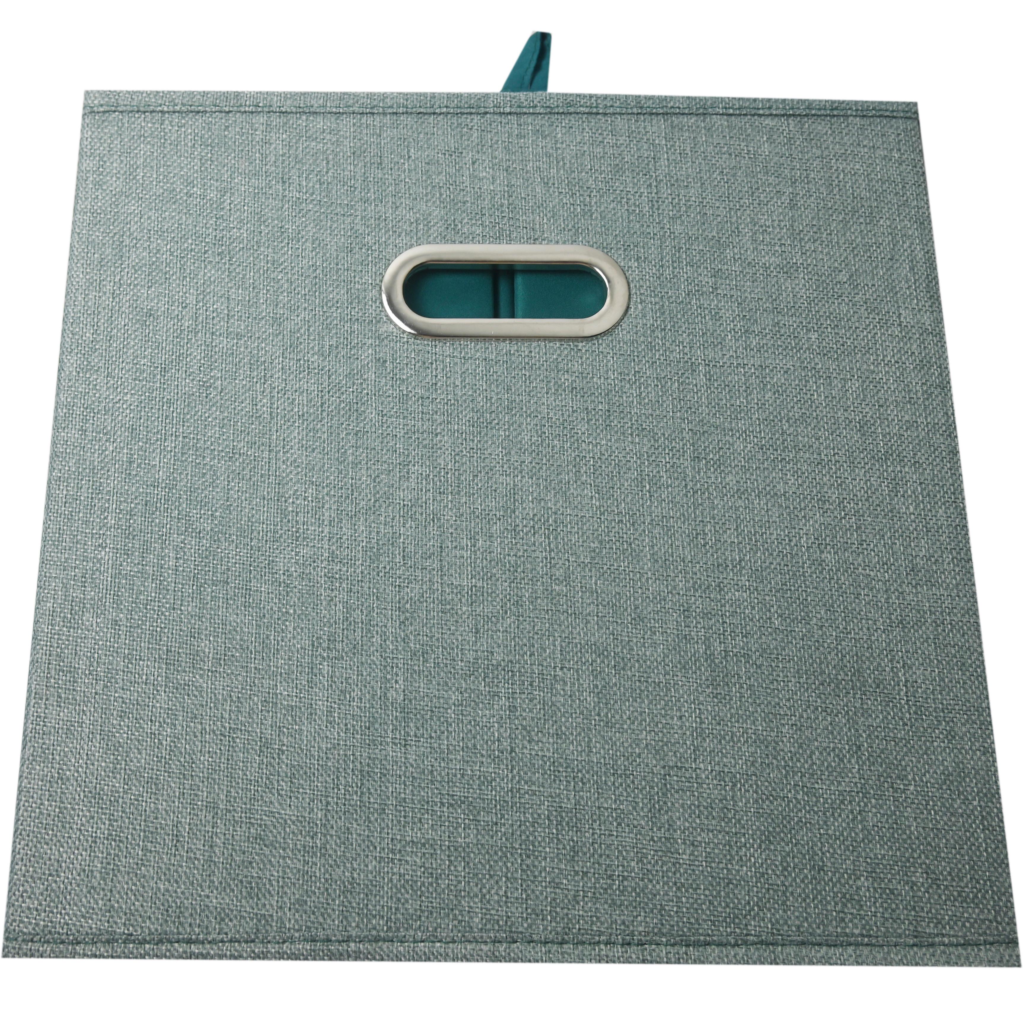 Zložljiva Škatla Bobby, Zelena, Ca. 34 L - zelena, Moderno, karton/tekstil (33/32/33cm) - Premium Living