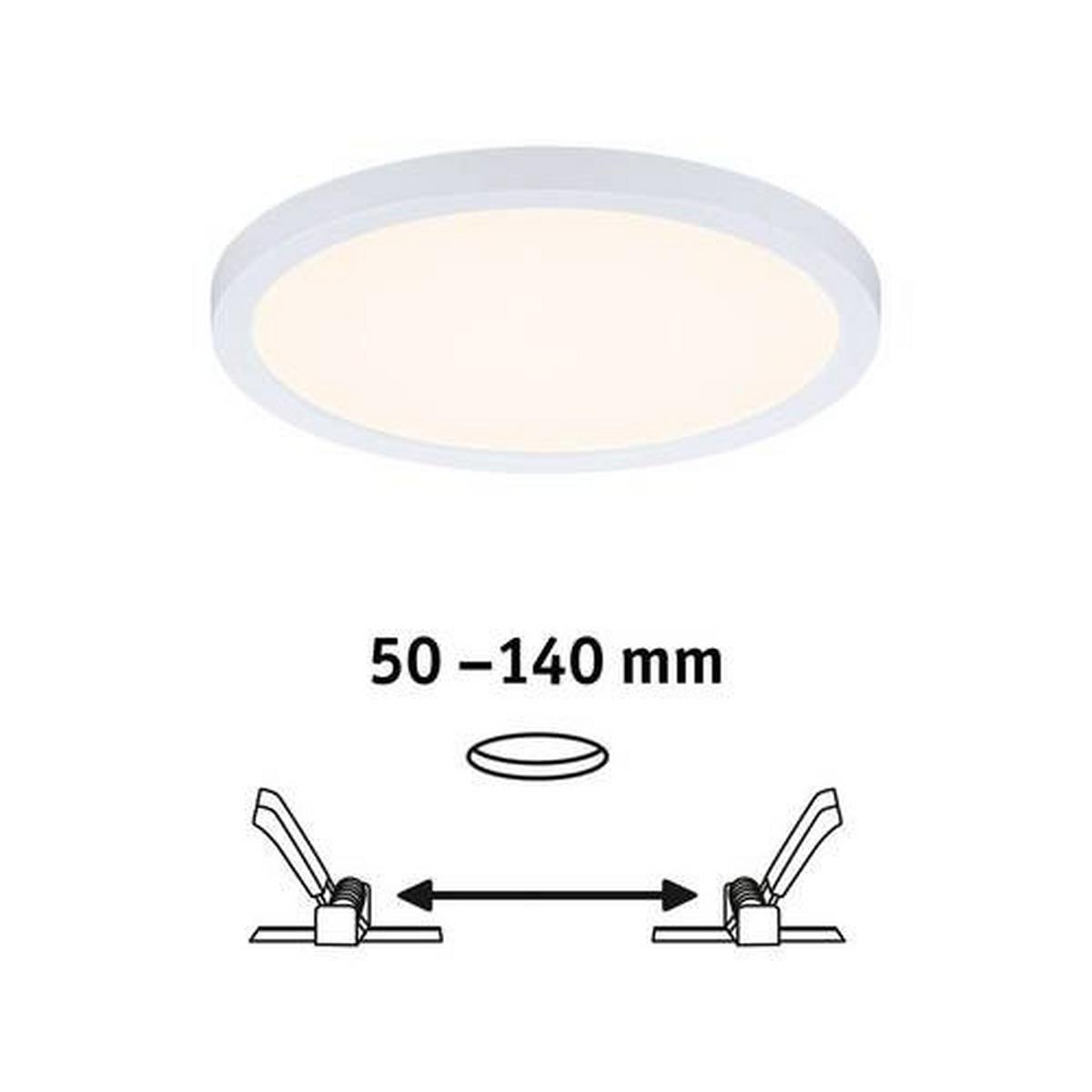 LED-Paneel Areo in Weiß max. 13 Watt - Weiß, Design, Kunststoff (17,5cm) - Paulmann