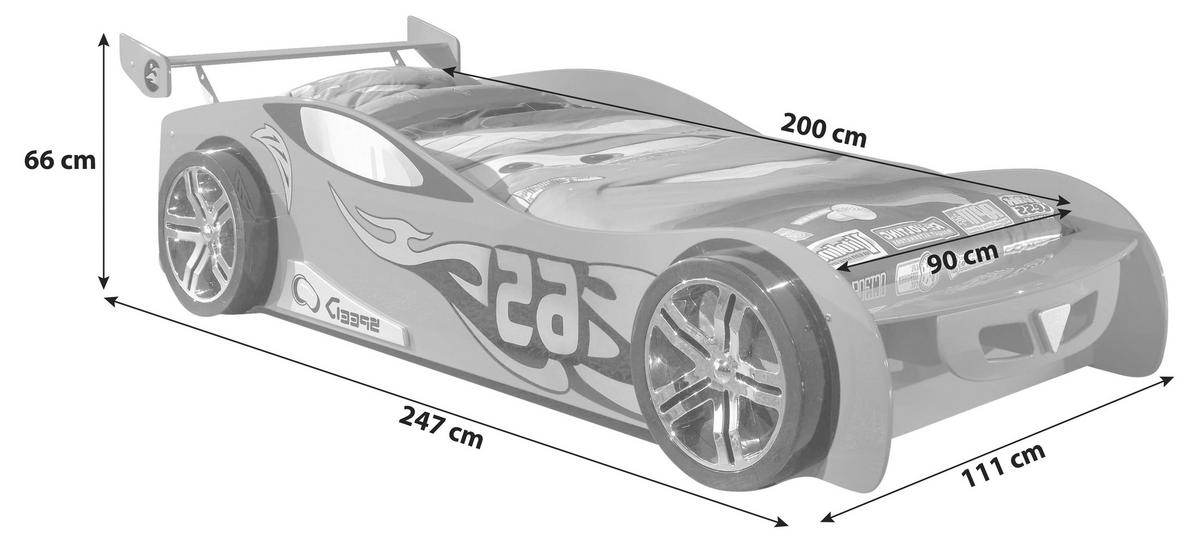 Autobett Le Mans Rennauto 90x200 cm Rot - Rot, MODERN, Holzwerkstoff (90/200cm) - MID.YOU