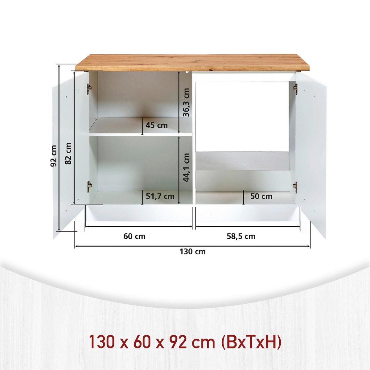 Küchenleerblock Bundle 7-Sorba o. Geräte Weiß - Silberfarben/Weiß, MODERN, Glas/Holzwerkstoff (370cm) - home24