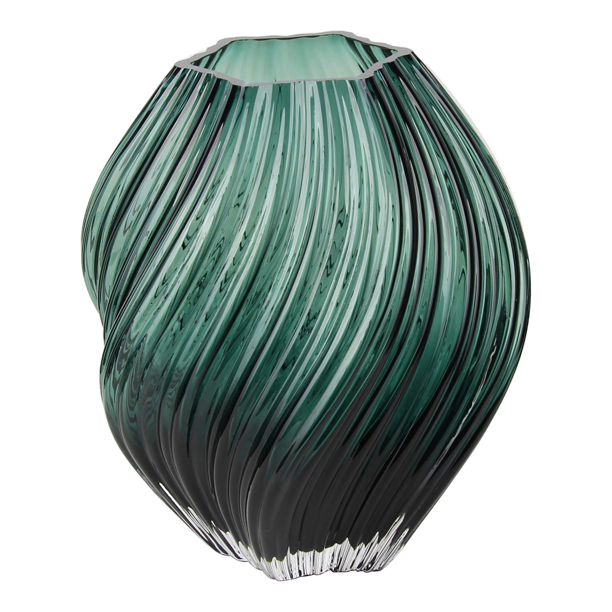 Vase Dunkelgrün - Dunkelgrün, Basics, Glas (19/23cm)