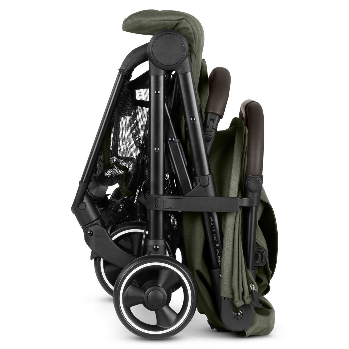WÓZEK SPACEROWY PING 3 TRAVEL - czarny/ciemnozielony, Basics, metal (51/107/81cm) - ABC Design
