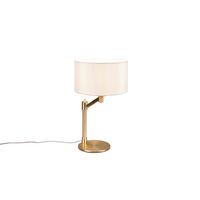 Tischleuchte Cassio Weiß/Messingfarben max.60 Watt - Messingfarben/Weiß, Basics, Textil/Metall (28/28/48,3cm) - Trio Leuchten