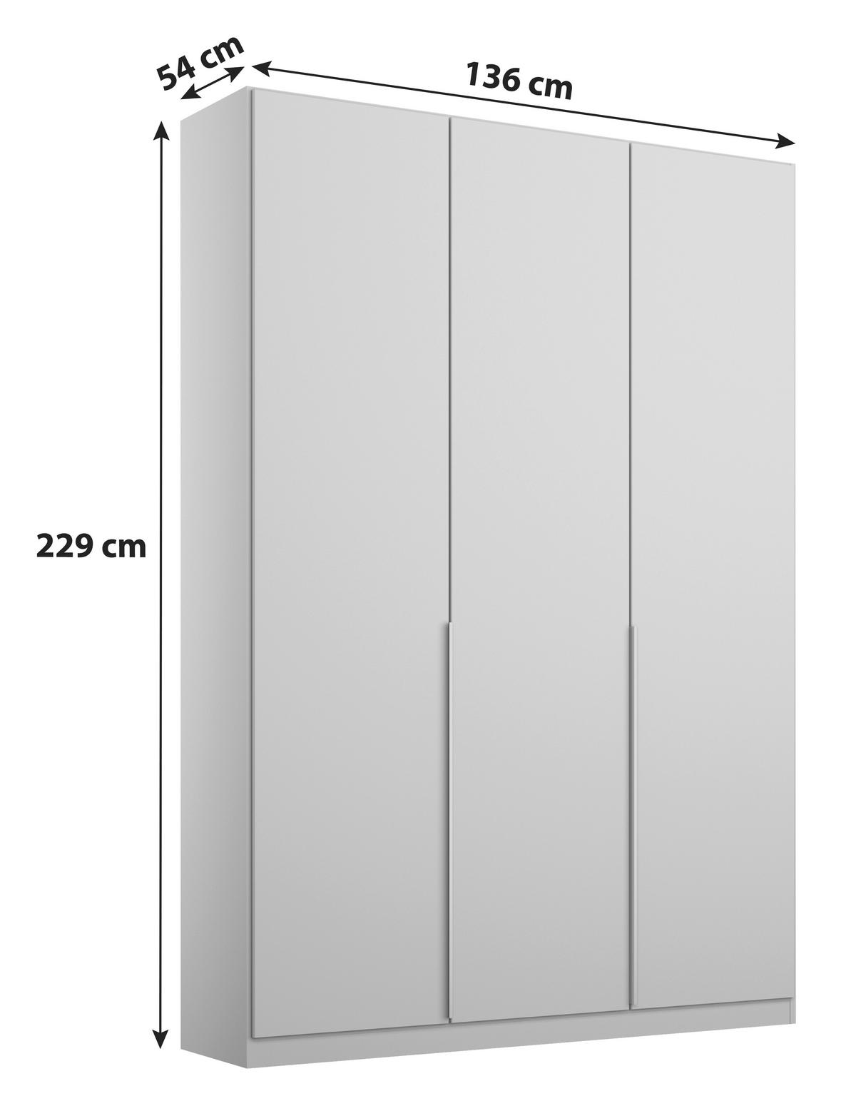 Dulap cu uși rotative ALABAMA - gri deschis, Modern, material pe bază de lemn (136/229/54cm)