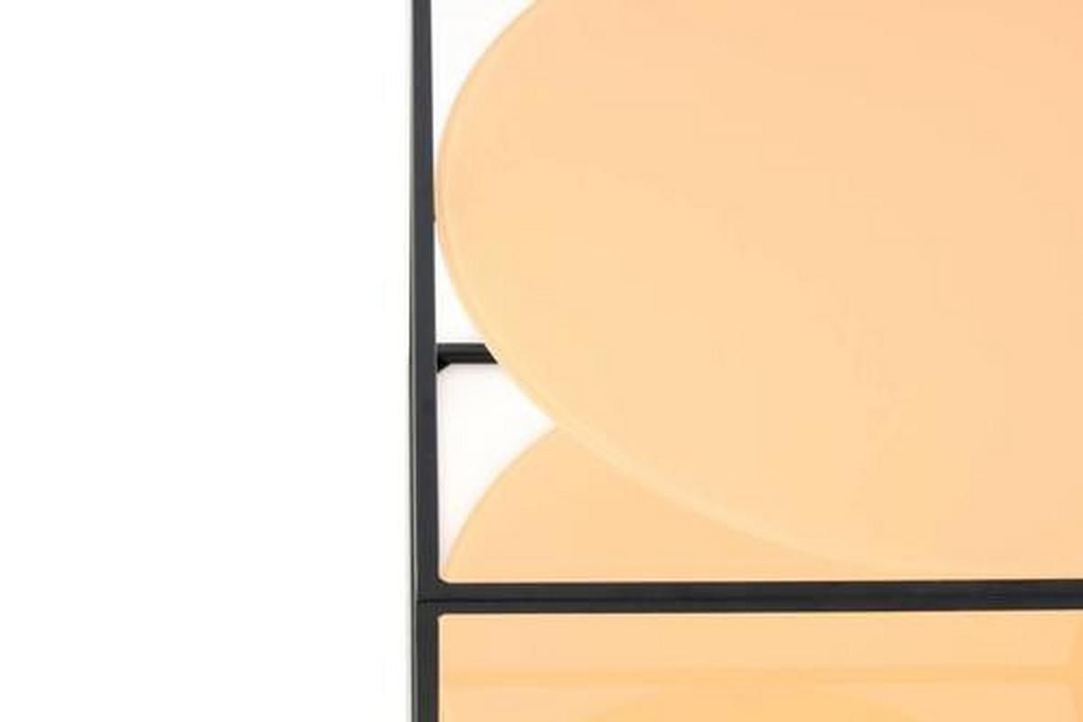 BEISTELLTISCH 3N5XM - Schwarz/Orange, Basics, Glas/Metall (50/50/36cm) - Kayoom