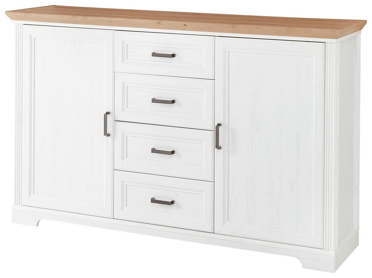 KOMODA SZEROKA JASMIN - czarny/kolor piniowy, Design, materiał drewnopochodny/metal (165/102/41cm) - Landscape