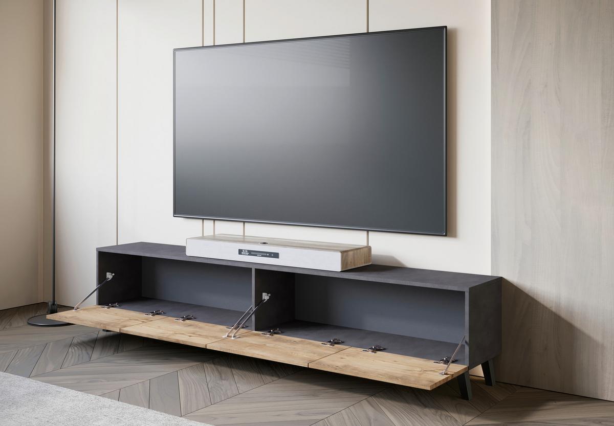 Lowboard Phuket Anthrazt/Kastanieneiche - Kastanieneichefarben/Anthrazit, Design, Holz/Holzwerkstoff (190/40/32cm) - Livetastic