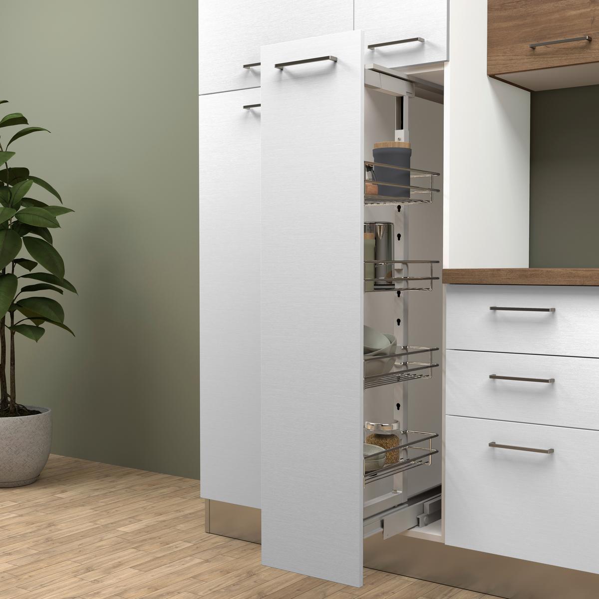 Küchenblock Dafne m. Geräte Weiß/Nussbaum - Eichefarben/Magnolie, LIFESTYLE, Holzwerkstoff/Kunststoff (285cm) - MID.YOU