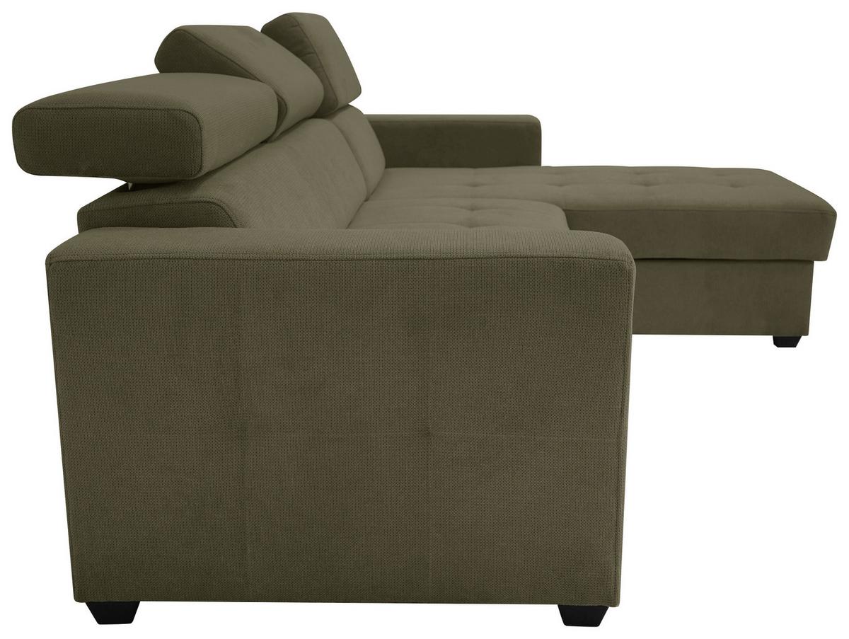 Kutna Garnitura Marco - maslinasto zelena/crna, Konvencionalno, drvni materijal/drvo (238/78-94/170cm) - Modern Living