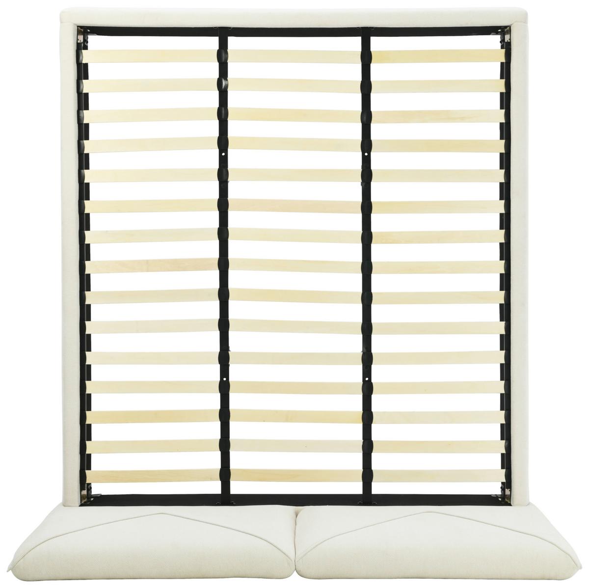 Oblazinjena Postelja Mail, Bela, 180x200cm - črna/bela, Design, kovina/umetna masa (214/111/224cm) - MID.YOU