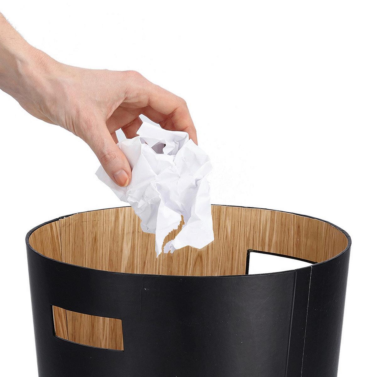 KOSZ NA PAPIER PAPIERKORB - czarny, Basics, materiały naturalne (25/25/30cm) - Zeller Present