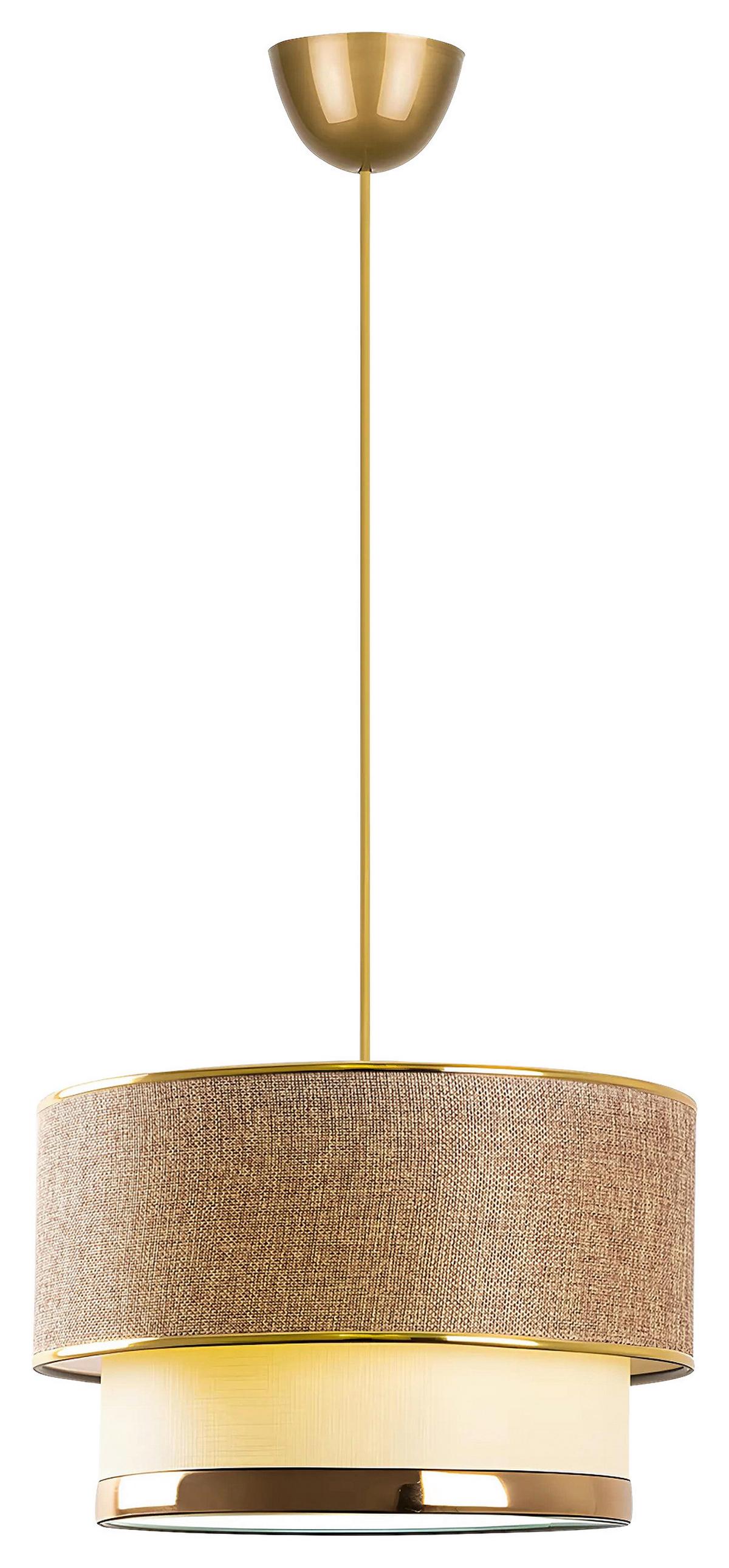 LAMPA WISZĄCA CAKE - beżowy/kolor złoty, Design, tworzywo sztuczne/metal (30/65cm) - P & B