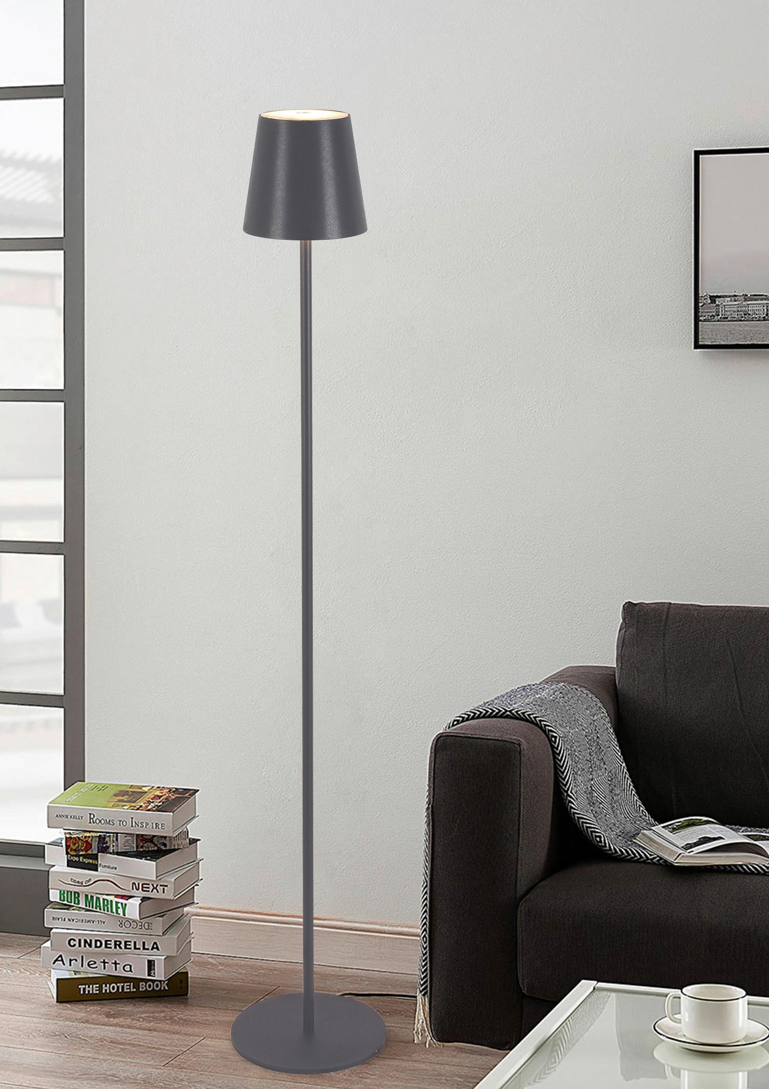 LED-UTOMHUSLAMPA AUSI - antracit, Modern, metall/plast (22/22/130cm) - Modern Living