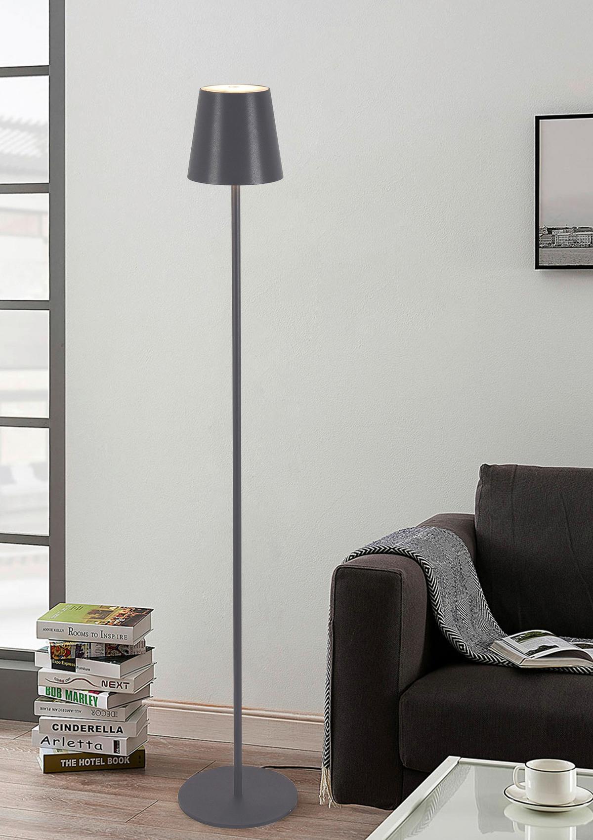 LED Állólámpa Ausi - antracit, Modern, műanyag/fém (22/130cm) - Modern Living