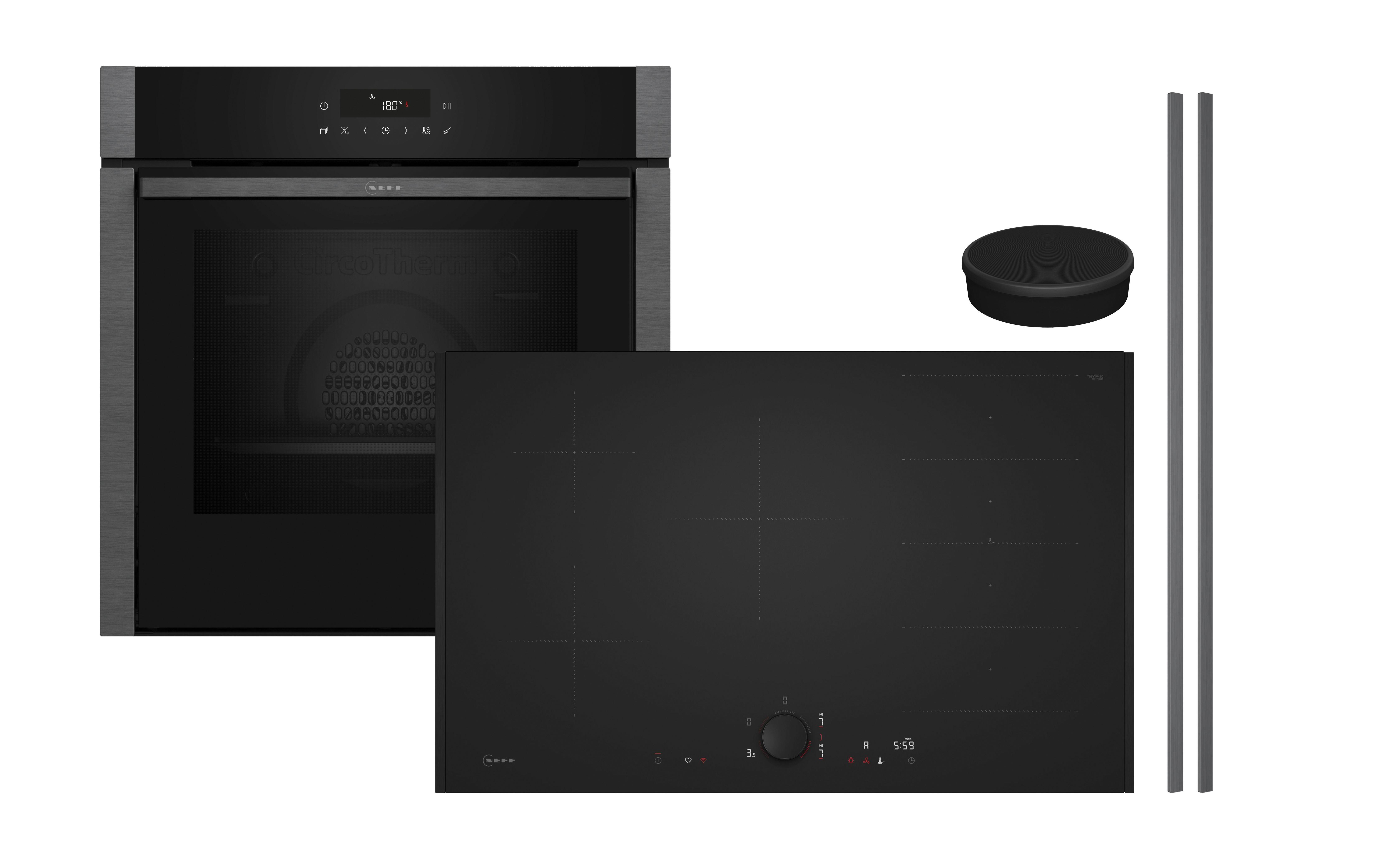 Backofenset 3MIOSH80IM Graphitfarben - Graphitfarben, MODERN, Glas/Metall (59,4/59,5/54,8cm) - Neff