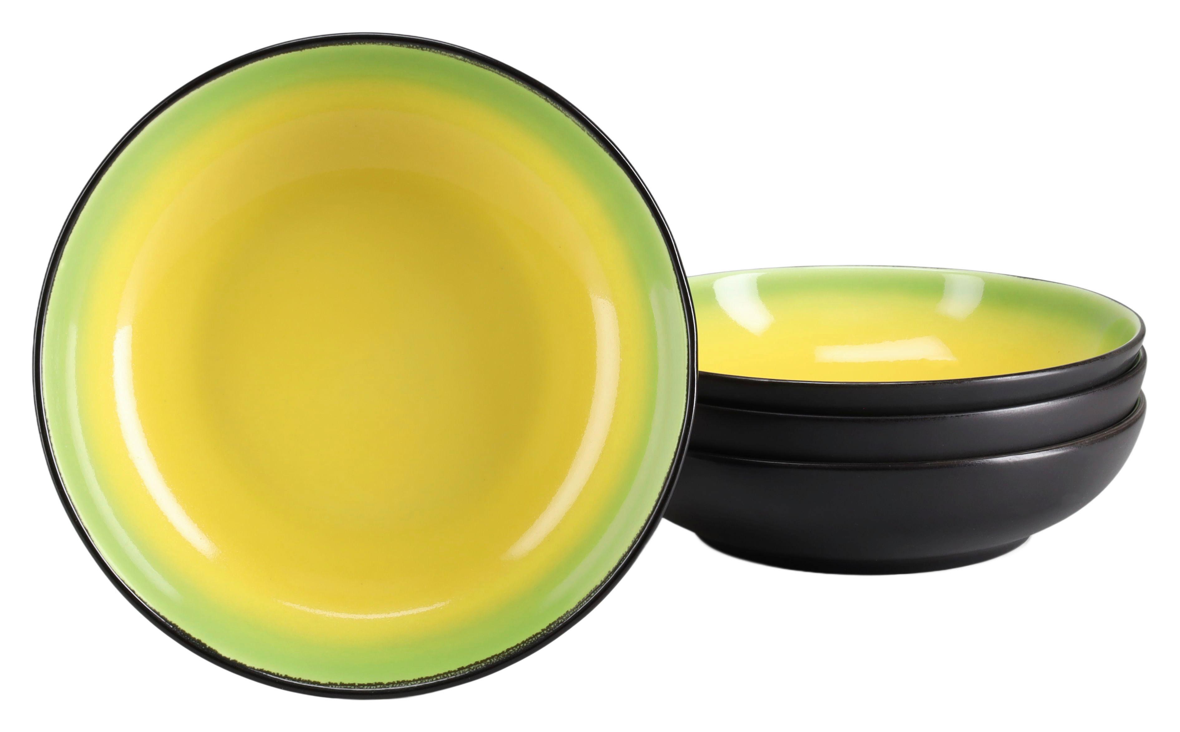 Tálszett 24932 Hot Green Poke Bowl - fekete/világossárga, Basics, kerámia (22,5/6cm) - Creatable