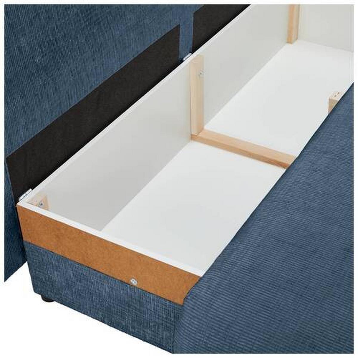 Trosjed Na Razvlačenje Virgo - plava/crna, Konvencionalno, tekstil/drvo (212/97/105cm) - Modern Living